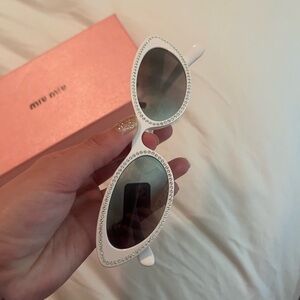 Miu Miu White Crystal Sunglasses